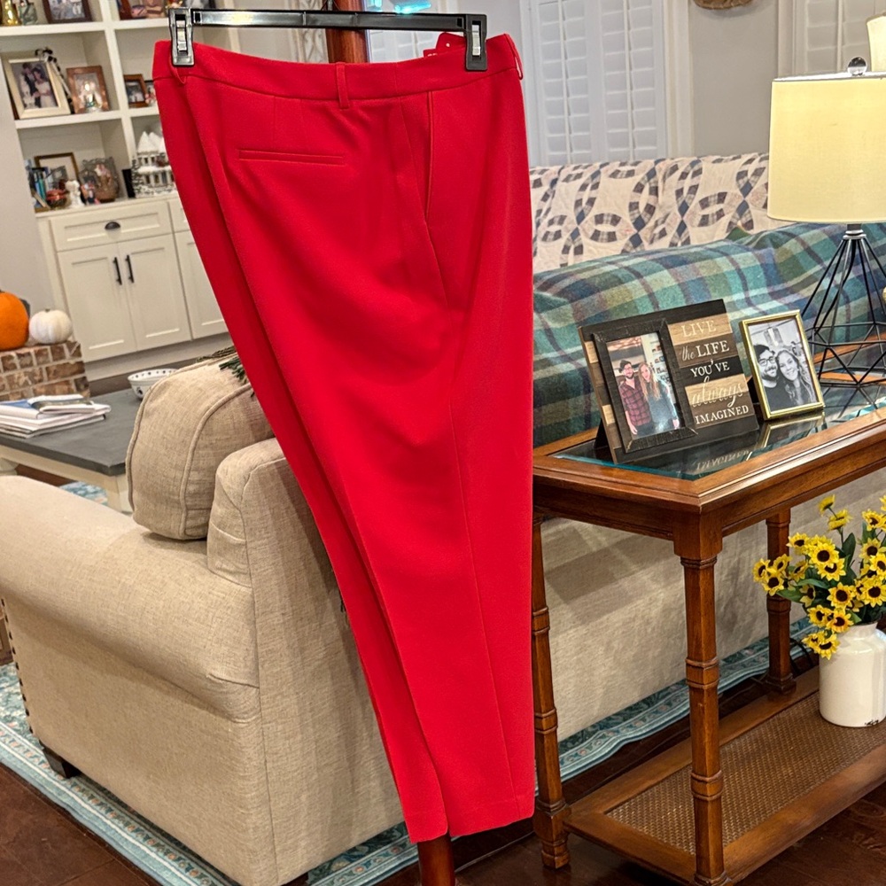 Tahari ASL Vibrant Red Trousers - Picture 4 of 9